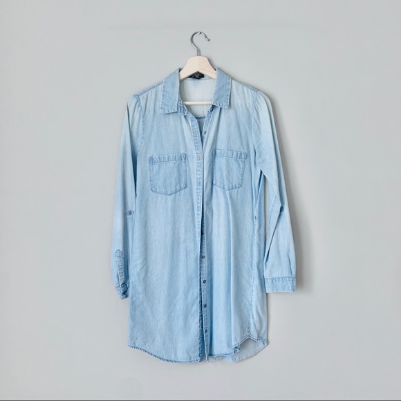 denim button down shirt dress